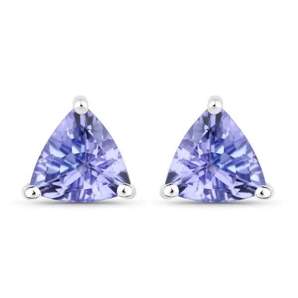 0.86 Carat Genuine Tanzanite .925 Sterling Silver Earrings