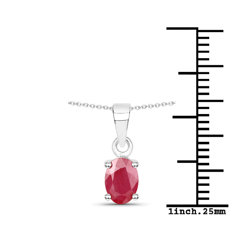 0.85 Carat Genuine Johnson Ruby .925 Sterling Silver Pendant