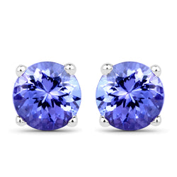 1.43 Carat Genuine Tanzanite 14K White Gold Earrings