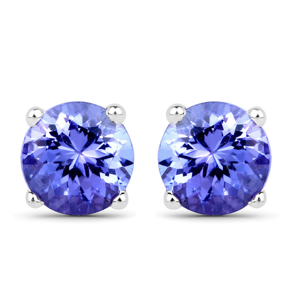 1.43 Carat Genuine Tanzanite 14K White Gold Earrings