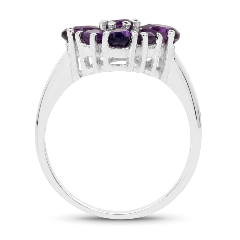 1.63 Carat Genuine Amethyst .925 Sterling Silver Ring