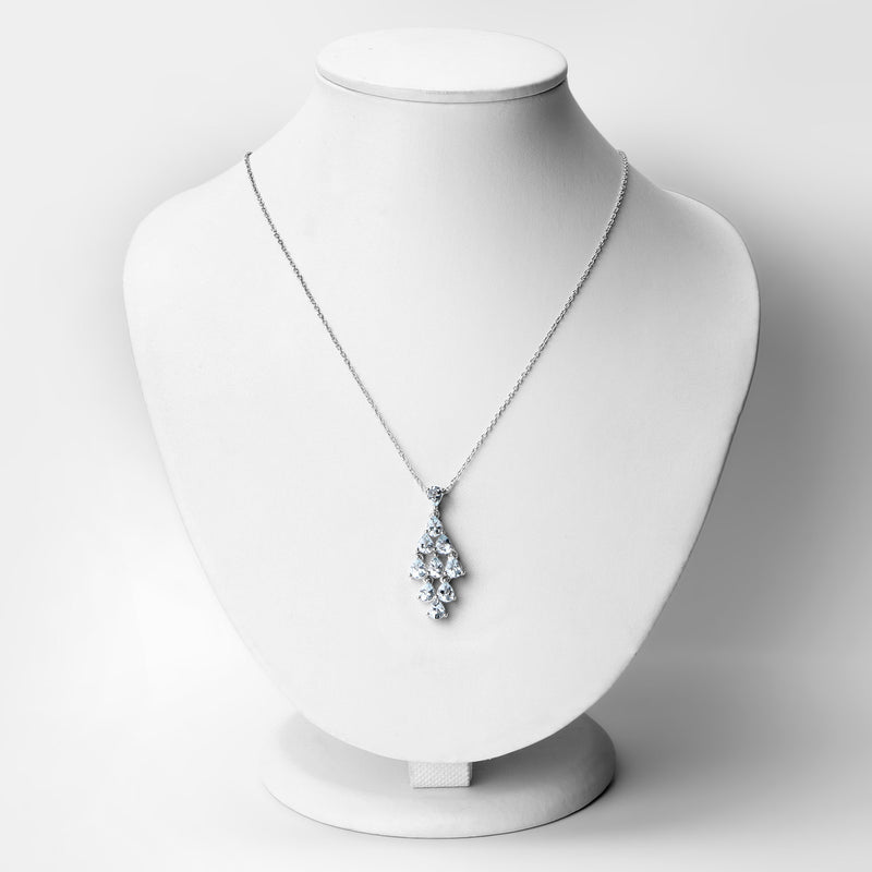 2.20 Carat Genuine Aquamarine .925 Sterling Silver Pendant