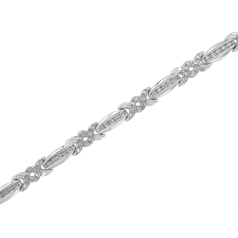 Sterling Silver Diamond X-Link Tennis Bracelet (1 cttw, I-J Color, I3 Clarity)