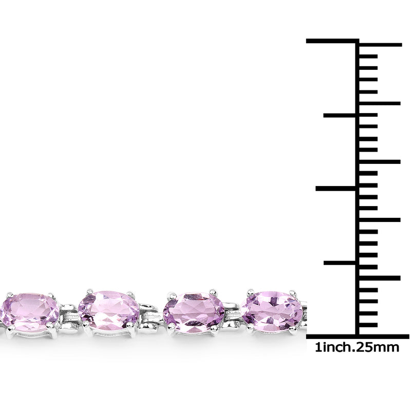 8.60 Carat Genuine Pink Amethyst .925 Sterling Silver Bracelet