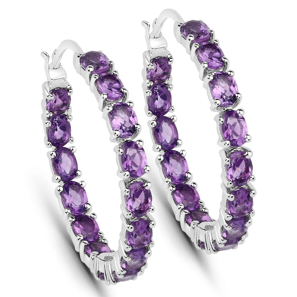 4.80 Carat Genuine Amethyst .925 Sterling Silver Earrings