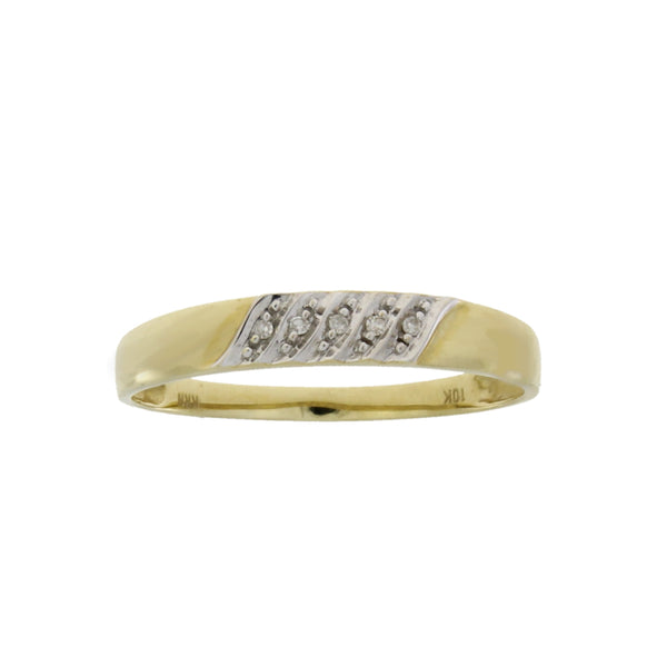 .03ct Diamond Mens Ring Wedding Band 10KT Yellow Gold