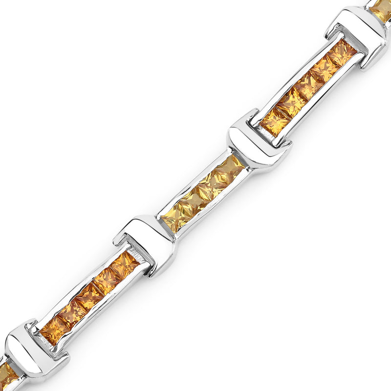 6.48 Carat Genuine Multi Sapphire .925 Sterling Silver Bracelet