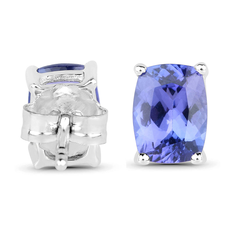 2.10 Carat Genuine Tanzanite .925 Sterling Silver Earrings