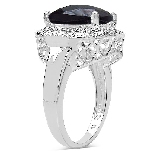 4.10 Carat Genuine Black Onyx .925 Sterling Silver Ring