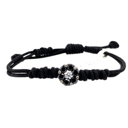 Solid 18k White Gold Pave Diamond Macrame Bracelet Women Gift Jewelry