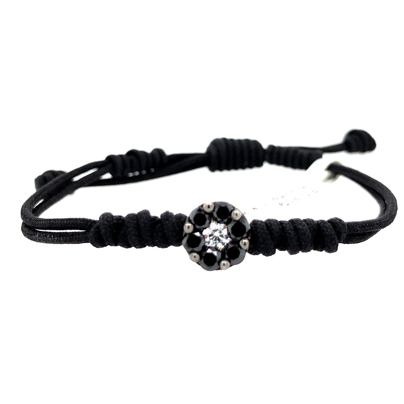 Solid 18k White Gold Pave Diamond Macrame Bracelet Women Gift Jewelry