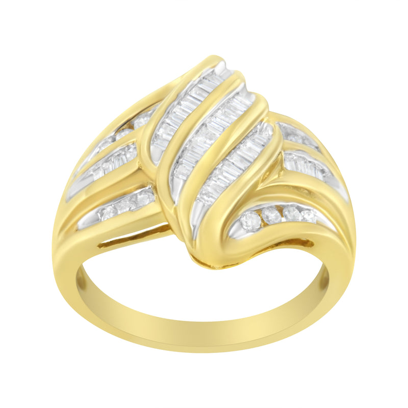 14K Yellow Gold 1/2 ct TDW Diamond Bypass Ring (H-ISI1-SI2)