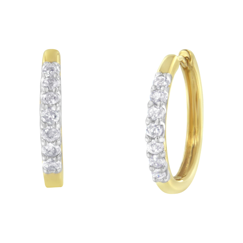 10KT Yellow Gold Diamond Hoop Earring (1/2 cttw, I-J Color, I2-I3 Clarity)