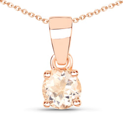 0.41 Carat Genuine Morganite .925 Sterling Silver Pendant