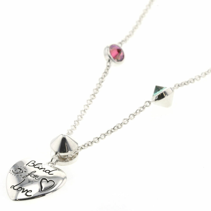 Gucci Necklace Blind For Love Silver 925 Zirconia Ladies