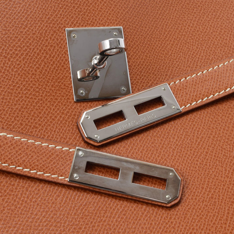 HERMES Hermes Kelly Depeche 34 Cognac  J engraved (around 2006) Mens Epson bag