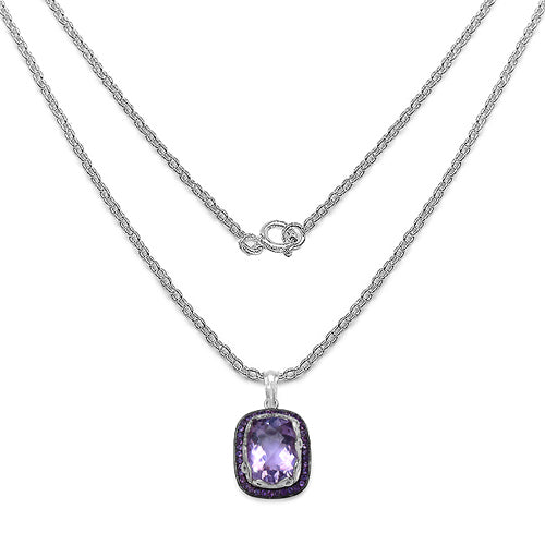 8.30 Carat Genuine Amethyst Sterling Silver Pendant