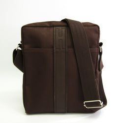 Hermes Acapulco Pochette Acapulco Unisex Nylon,Leather Shoulder Bag Havane