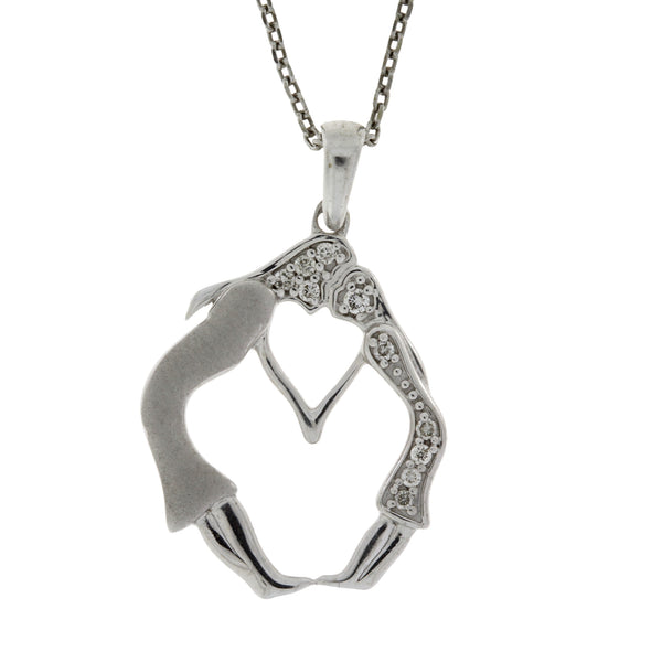 .06ct Diamond Heart Love Pendant Sterling Silver