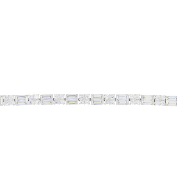 Genuine Cubic Zirconium Tennis Bracelet Sterling Silver