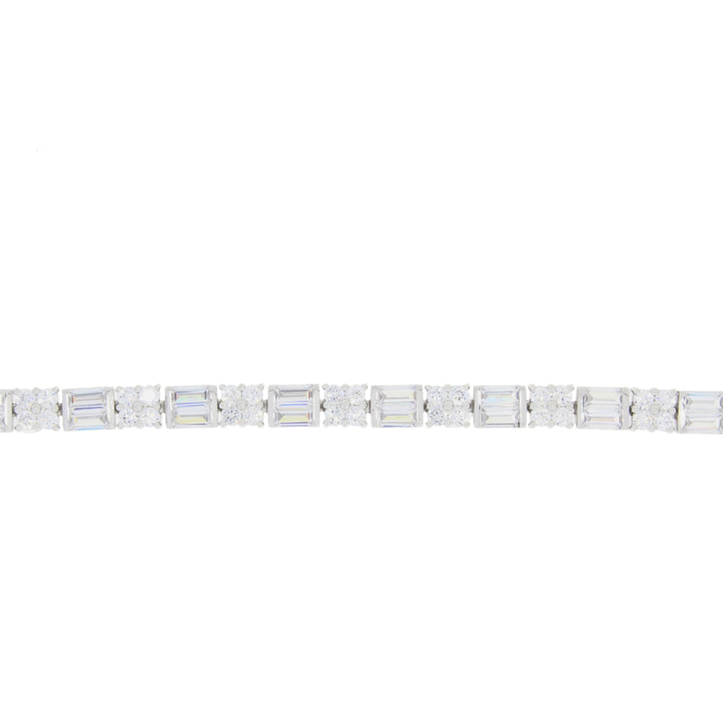 Genuine Cubic Zirconium Tennis Bracelet Sterling Silver