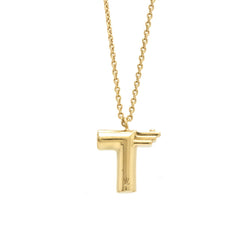 LOUIS VUITTON Louis Vuitton Necklace & ME T Initial Alphabet Pendant GP Gold M61075