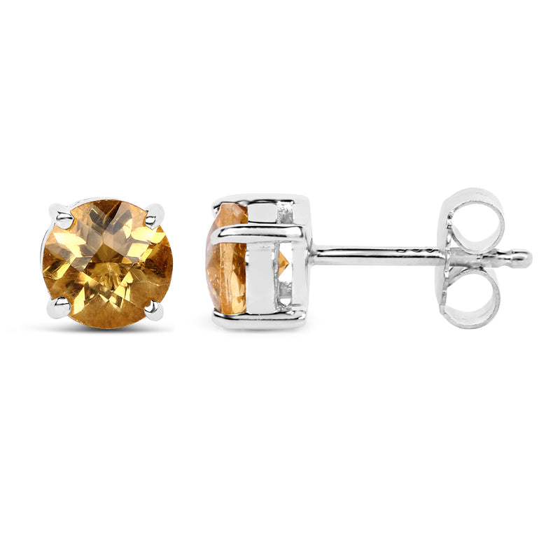 1.38 Carat Genuine Citrine .925 Sterling Silver Earrings