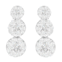 14K White Gold 2ct. TDW Round-cut Diamond Earrings (H-II1-I2)