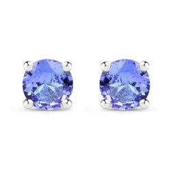 0.46 Carat Genuine Tanzanite .925 Sterling Silver Earrings