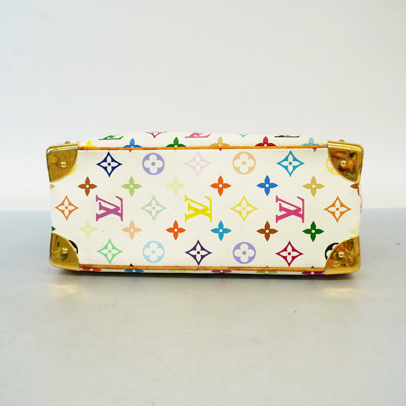 Auth Louis Vuitton Monogram Multicolore Trueville M92663 Womens Handbag Blanc