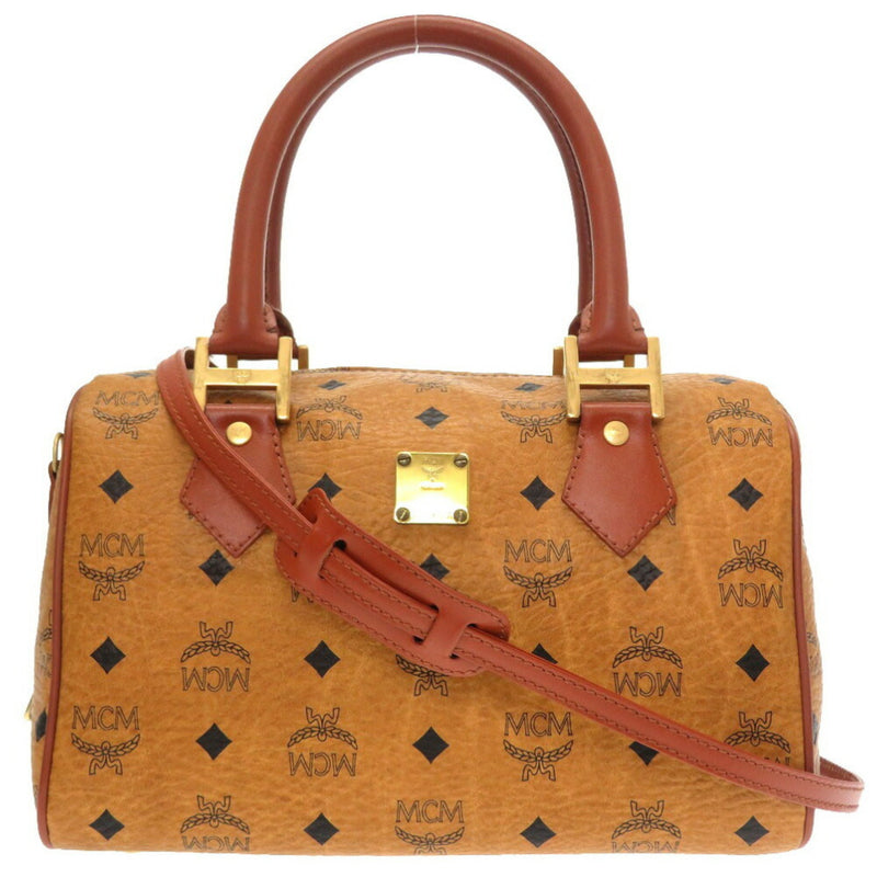 MCM Monogram Pattern PVC Handbag Tea