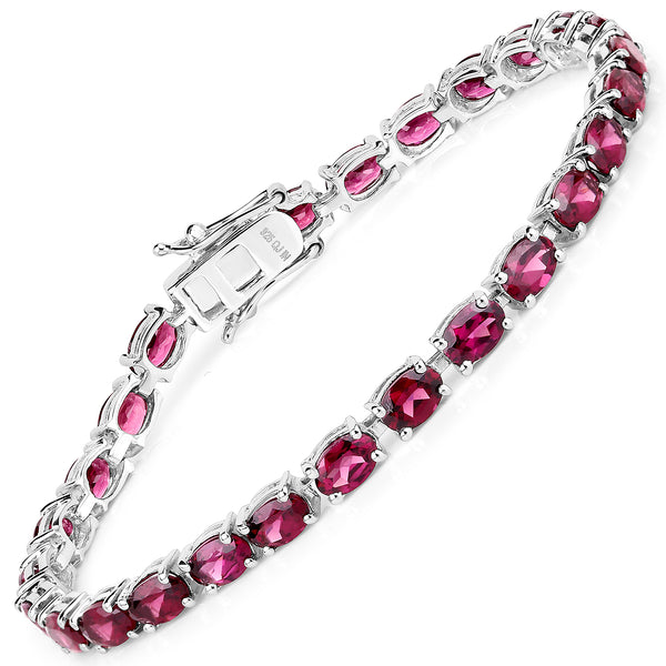 15.08 Carat Genuine Rhodolite .925 Sterling Silver Bracelet