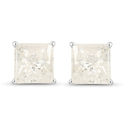 2.14 Carat Genuine White Diamond 14K White Gold Earrings