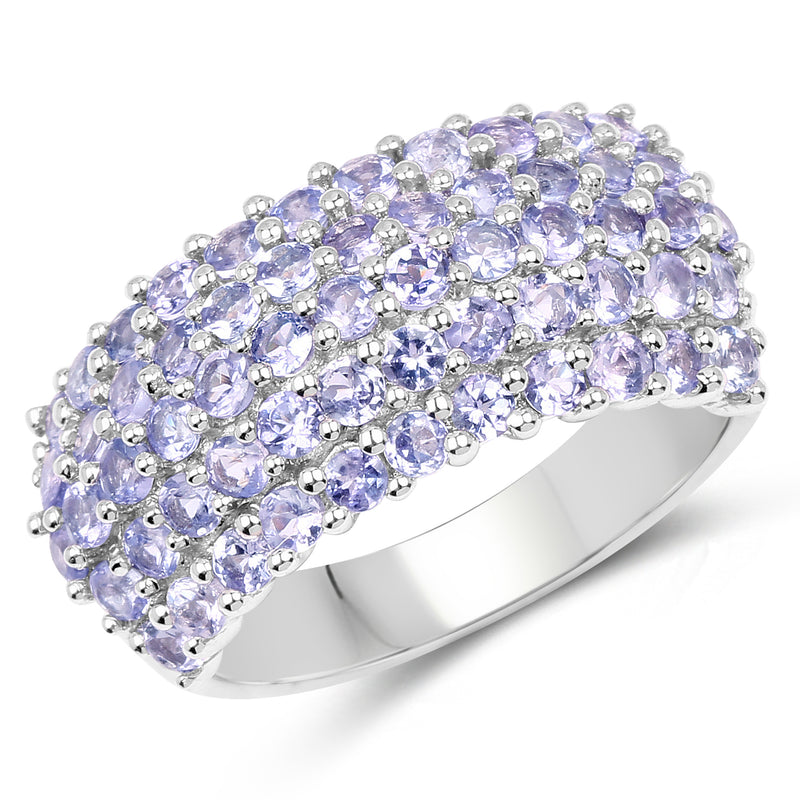 2.07 Carat Genuine Tanzanite .925 Sterling Silver Ring