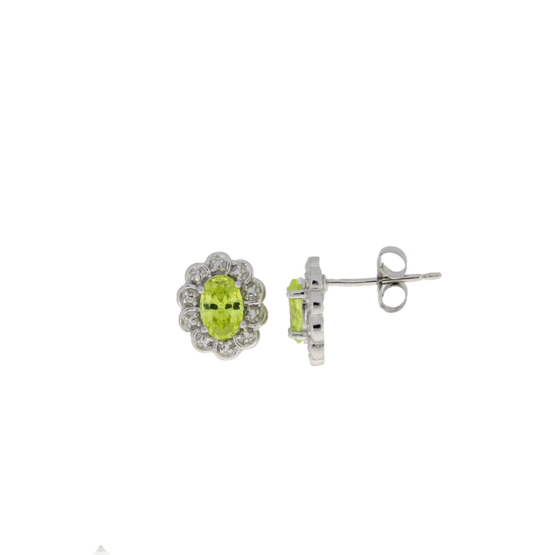 Natural Cubic Zirconium Earrings Sterling Silver