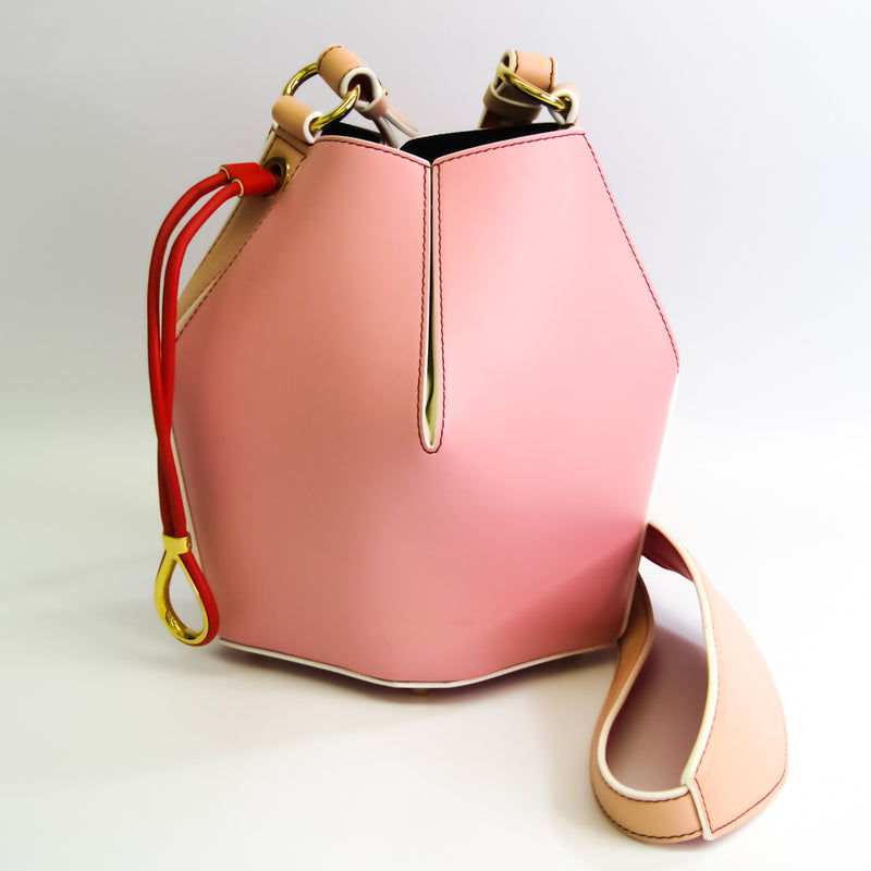 Alexander McQueen 554143 Womens Leather Shoulder Bag PinkRed ColorSalmon PinkWhite
