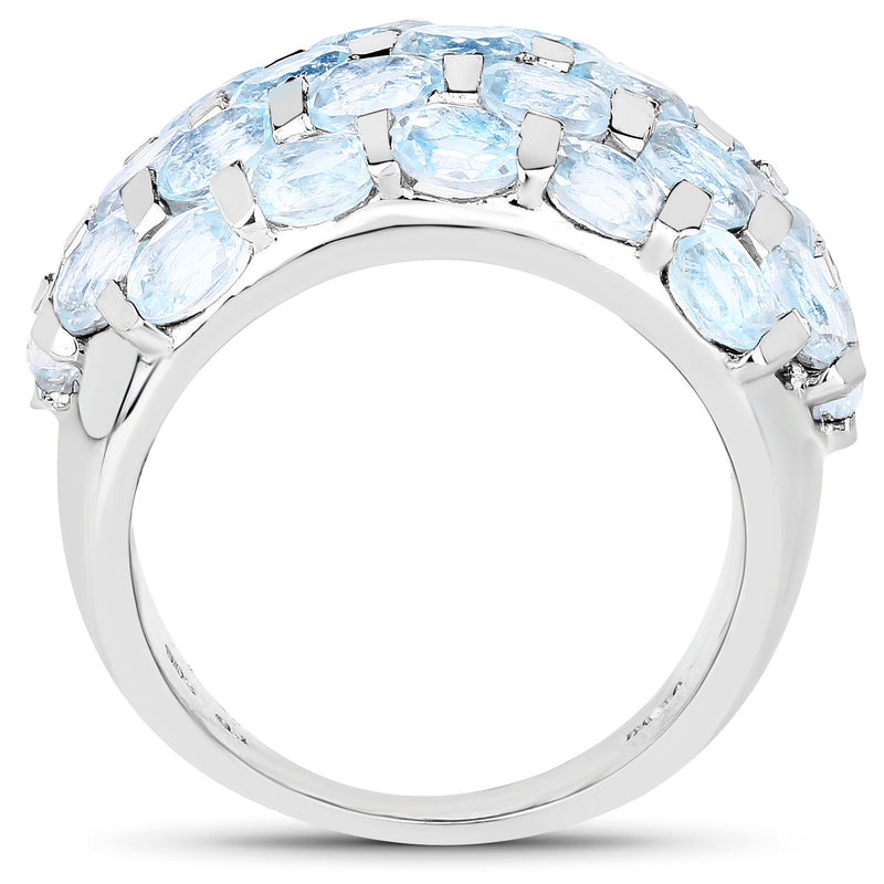 5.51 Carat Genuine Blue Topaz .925 Sterling Silver Ring