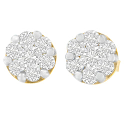 14K Yellow Gold 1 cttw Diamond Stud Earrings (H-I, SI2-I1)