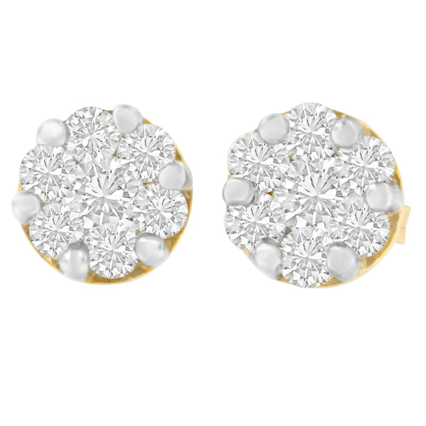 14K Yellow Gold 1 cttw Diamond Stud Earrings (H-I, SI2-I1)