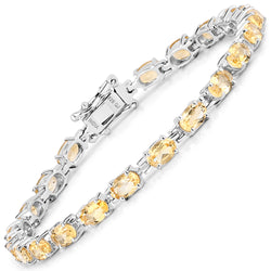 9.03 Carat Genuine Citrine .925 Sterling Silver Bracelet