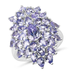 5.27 Carat Genuine Tanzanite .925 Sterling Silver Ring