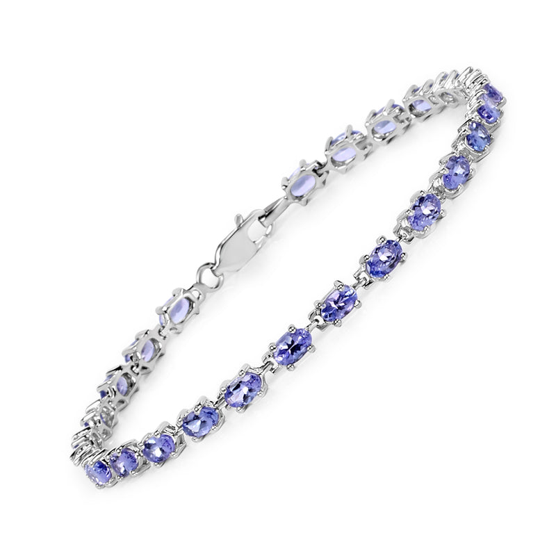 6.25 Carat Genuine Tanzanite .925 Sterling Silver Bracelet