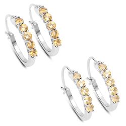 1.00 Carat Genuine Citrine .925 Sterling Silver Earrings