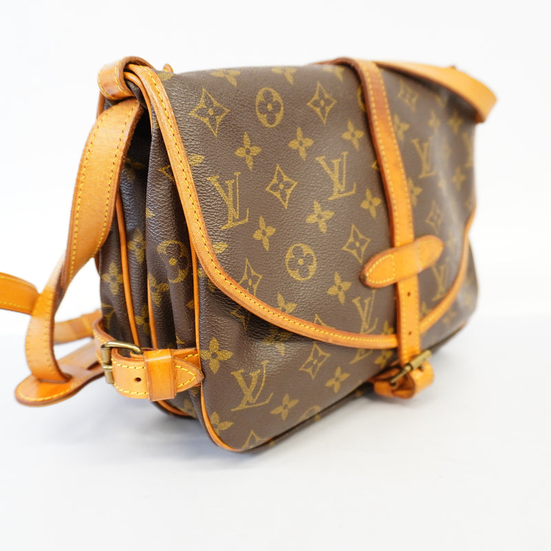 Auth Louis Vuitton Shoulder Bag Monogram Saumur 30 M42256