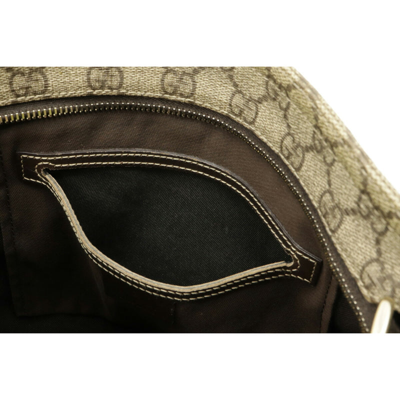 GUCCI Gucci GG Supreme Plus Shoulder Bag Khaki Beige Dark Brown 295257