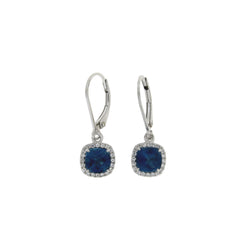 London Blue Topaz Dangle Earrings Sterling Silver