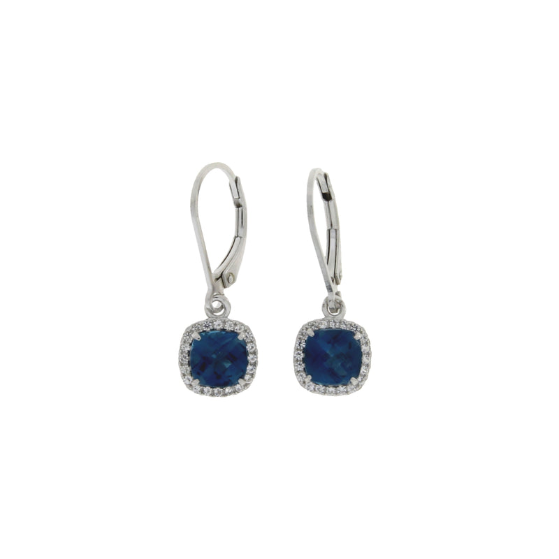 London Blue Topaz Dangle Earrings Sterling Silver