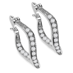 0.48 Carat Genuine White Diamond .925 Sterling Silver Earrings