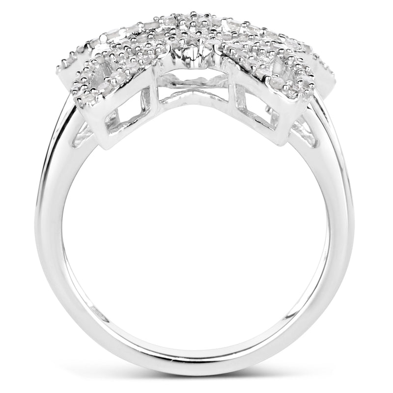 0.58 Carat Genuine White Diamond .925 Sterling Silver Ring