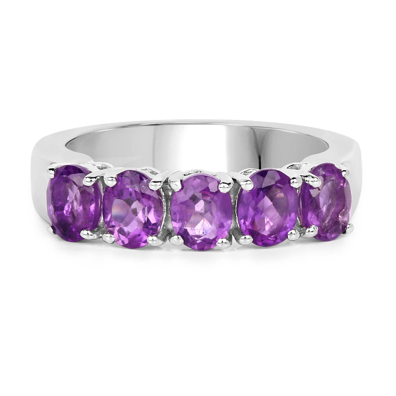 1.70 Carat Genuine  Amethyst .925 Sterling Silver Ring